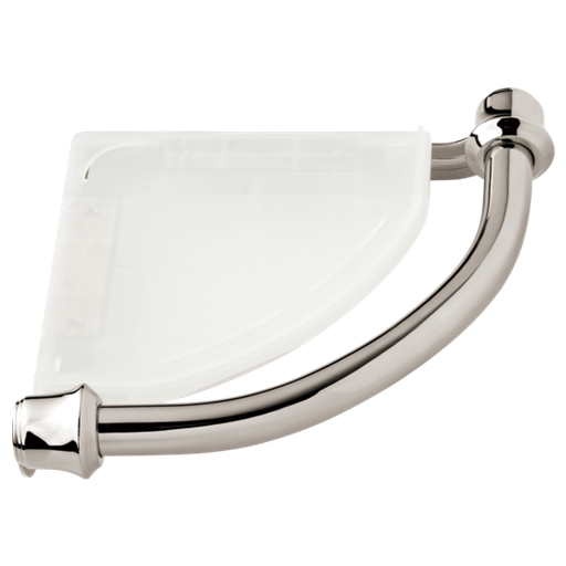 Décor Assist Traditional Corner Shelf with Assist Bar - Polished Nickel