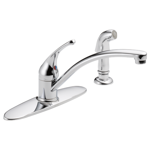Foundations Single Handle Kitchen Faucet with Spray - Chrome