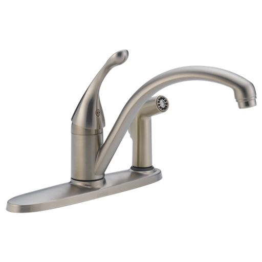 Collins Single Handle Kitchen Faucet with Integral Spray - Stainless