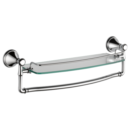 Cassidy 18" Glass Shelf with Removable Bar - Chrome