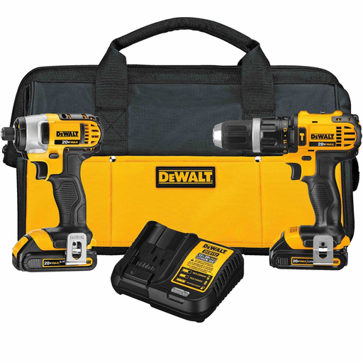 Product image for DEWALT DCK285C2 20 Volt 1.5 Ah Max Lithium-Ion Compact Hammer Drill and Impact Combo Kit