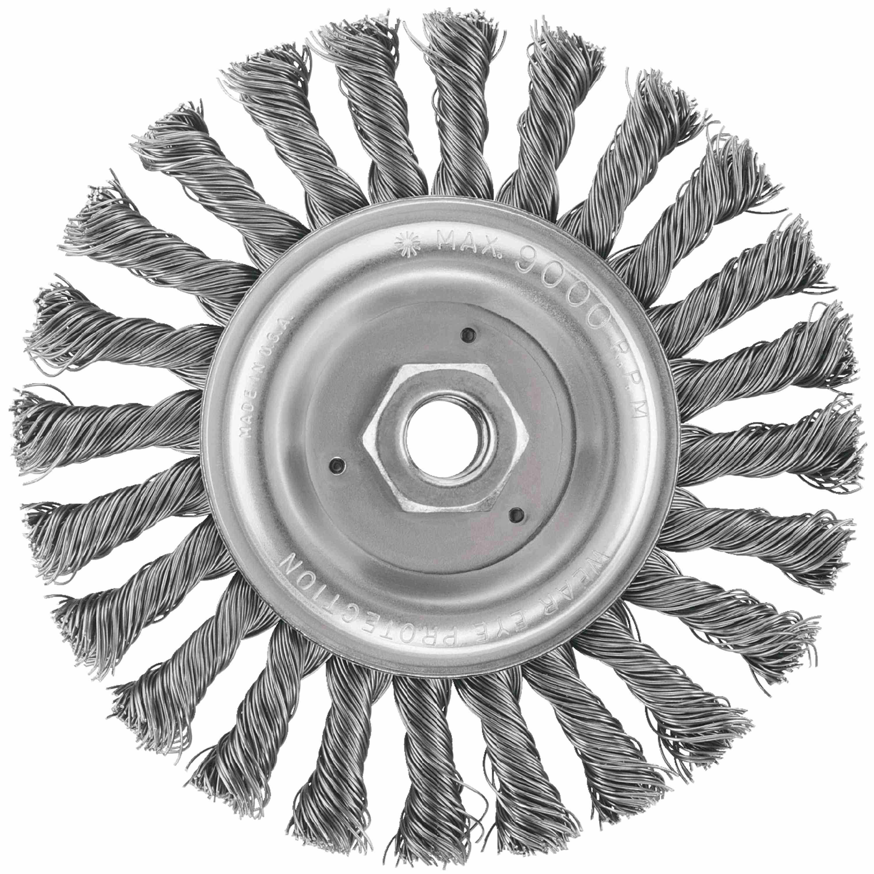 6" x 5/8"-11 HP .020 Carbon Cable Twist Wire Wheel