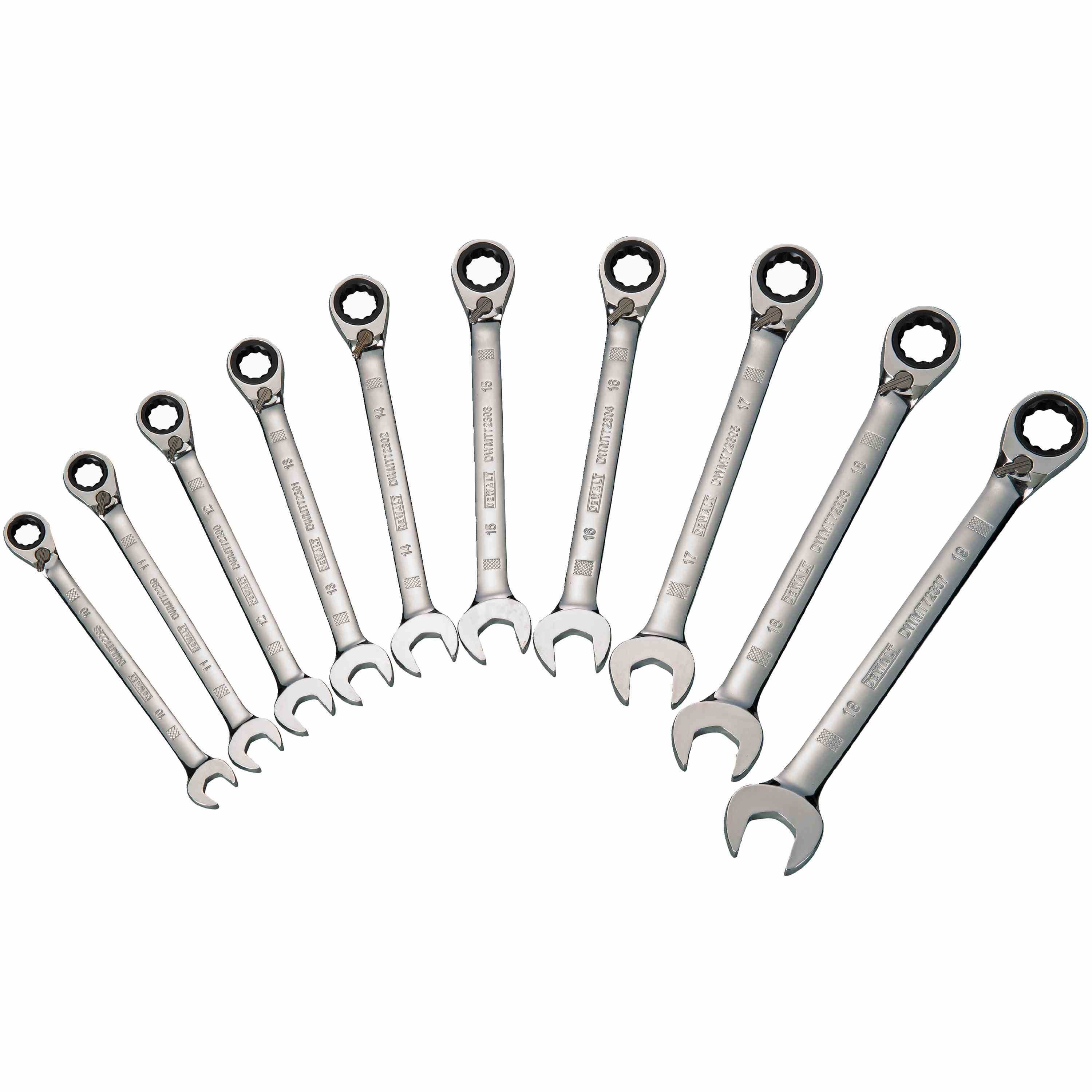 10 Piece Reversible Ratcheting Metric Wrench Set