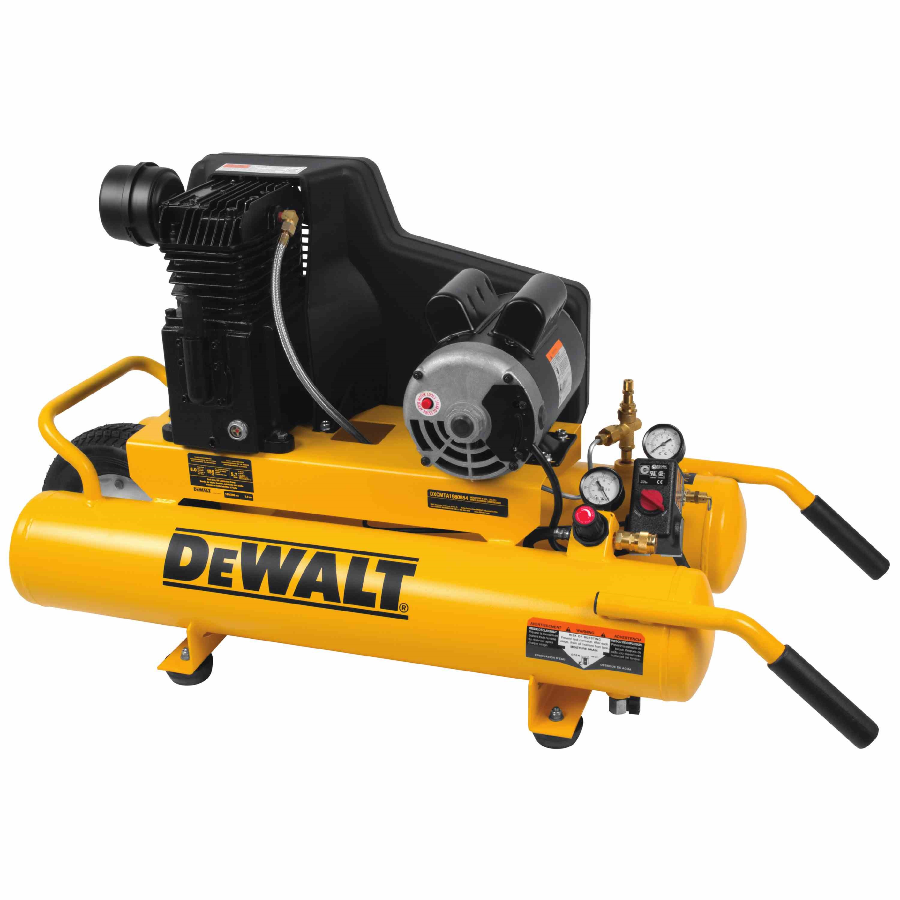 8 Gallon Cast Iron Oil Lubricated Electric Wheelbarrow Air Compressor