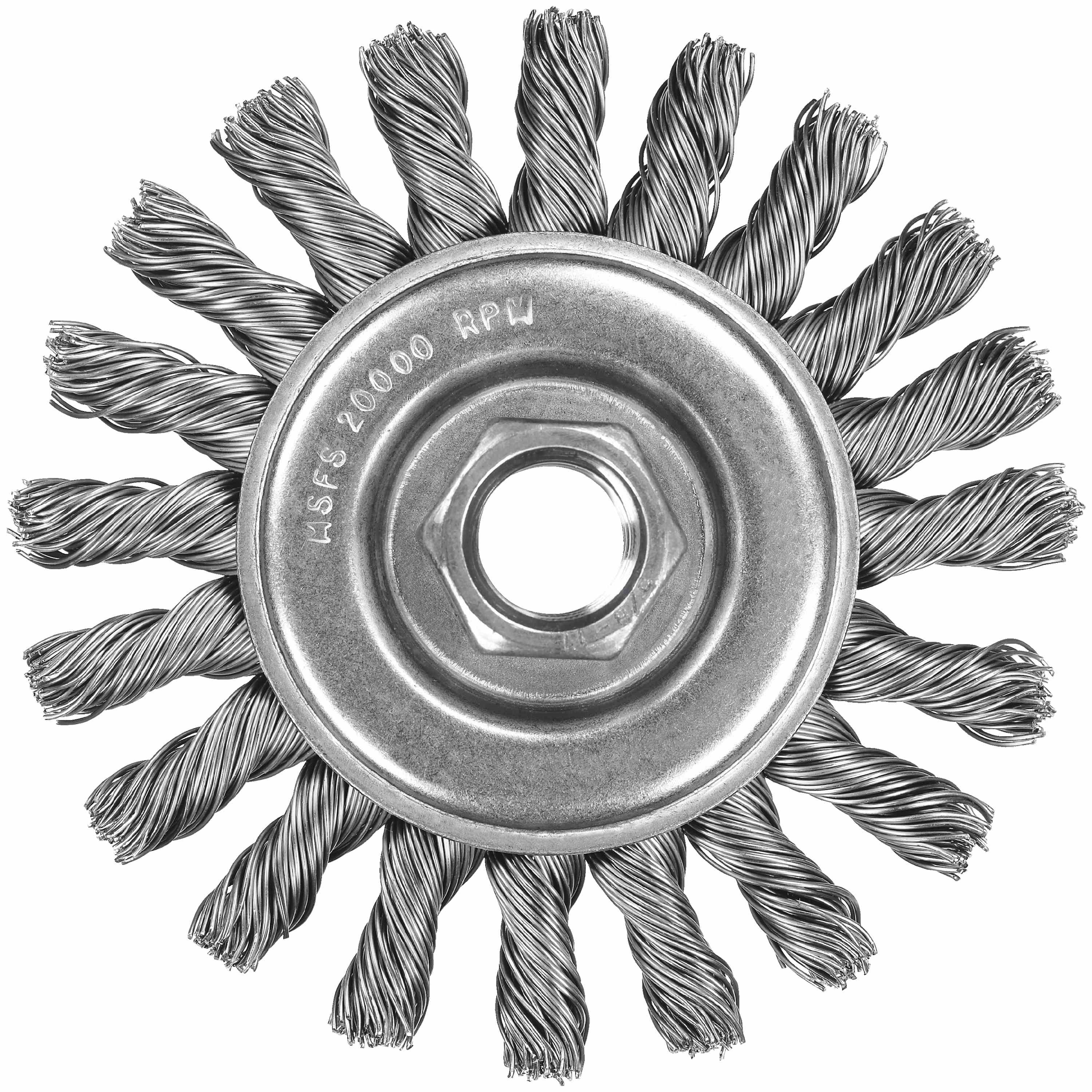 5" x 5/8"-11 XP .020 Stainless Cable Twist Wire Wheel