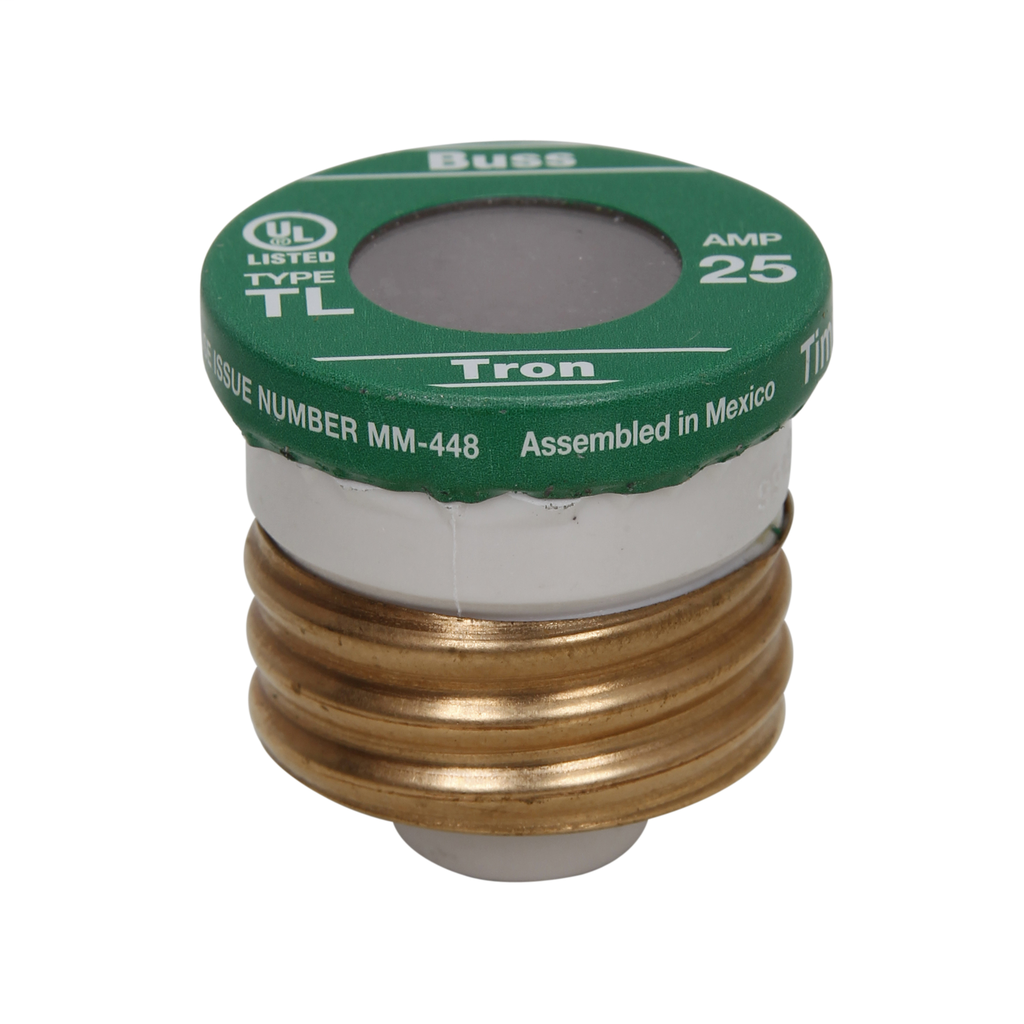 Product image for Bussmann Series TL-25 25 Amp 125 VAC Type TL Time Delay Plug Fuse