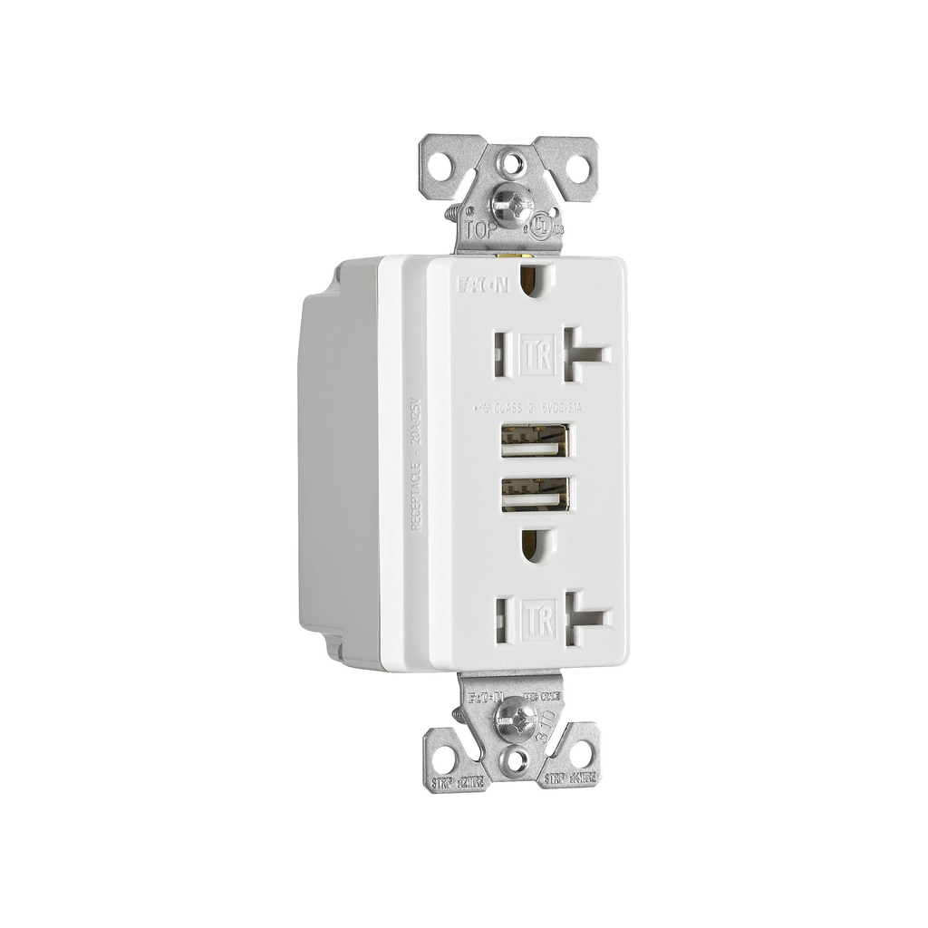 Combination USB Charger with Duplex Receptacle