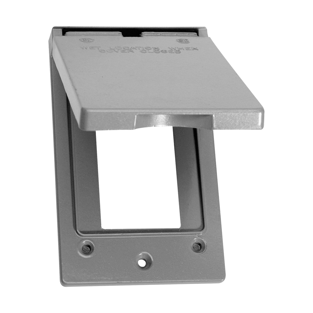 Crouse-Hinds Series TP7240 Gray Die-Cast Aluminum 1-Gang Self-Closing Weatherproof Outlet Box Cover with Gasket Crouse-Hinds Series TP7240 Gray Die-Cast Aluminum 1-Gang Self-Closing Weatherproof Outlet Box Cover with Gasket