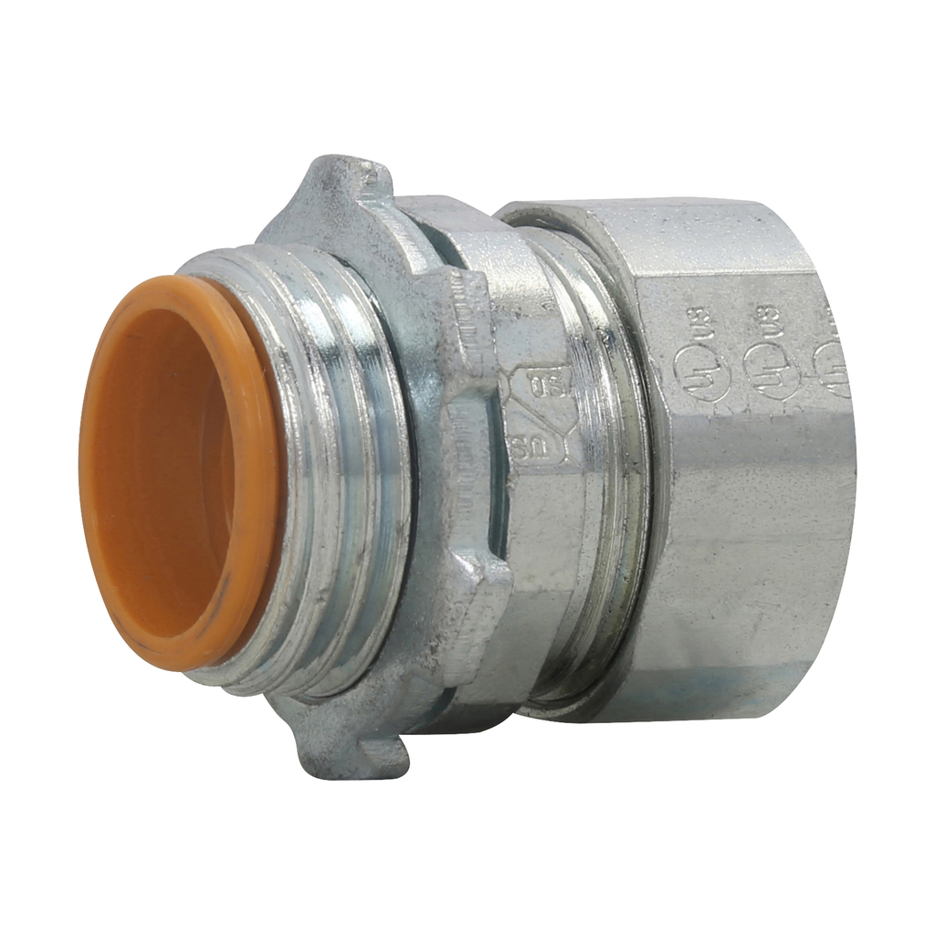 Product image for Crouse-Hinds Series 1650US 1/2 Inch USA Steel Insulated Compression EMT Connector