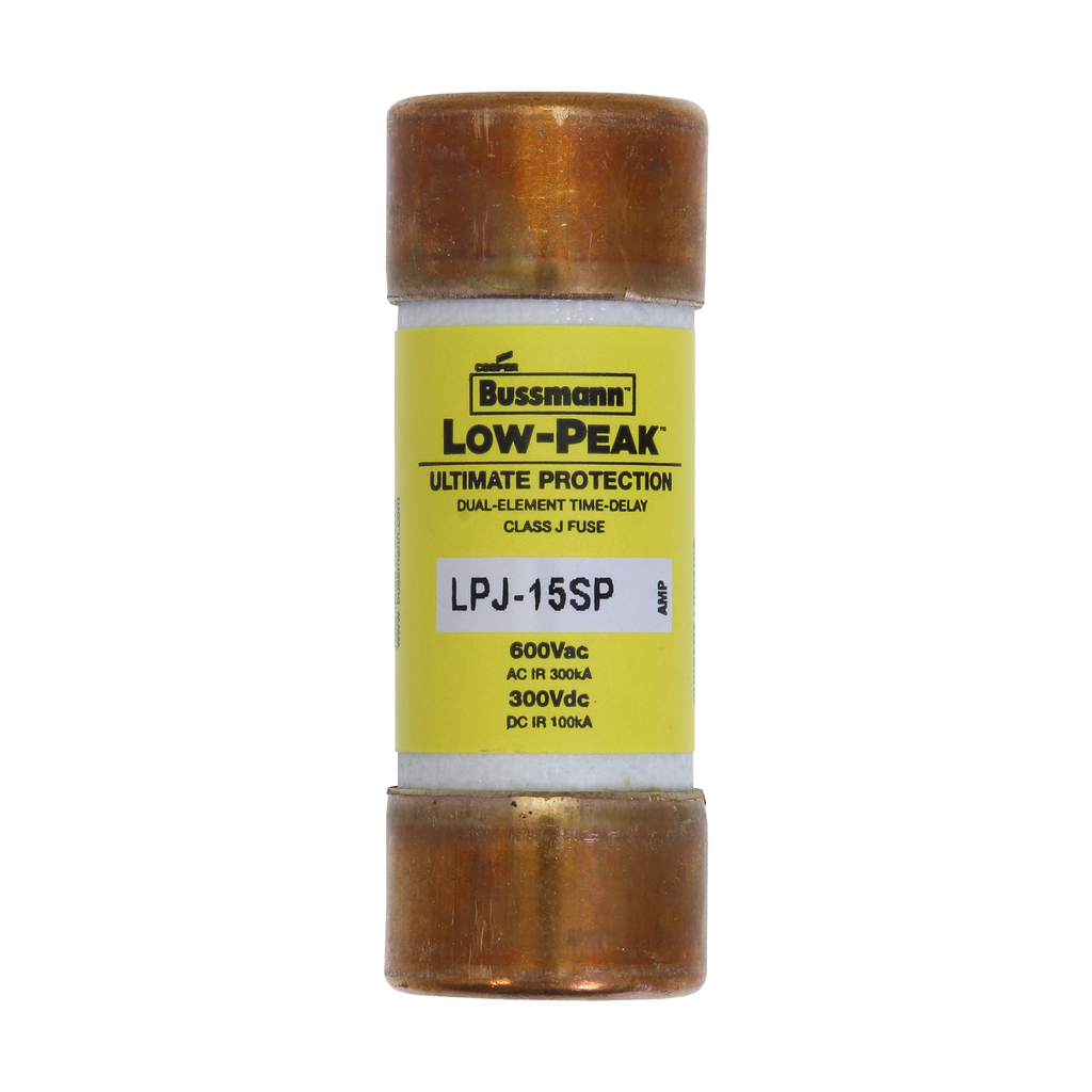 BUSSMANN LPJ15SP 600V CLASS J DUAL-ELEMENT TIME-DELAY FUSE BUSSMANN LPJ15SP 600V CLASS J DUAL-ELEMENT TIME-DELAY FUSE