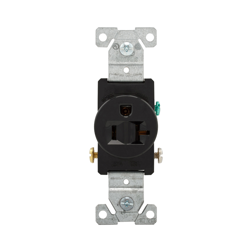 EWD 1877BK Recp Single 20A 125V 2P3 EWD 1877BK Recp Single 20A 125V 2P3
