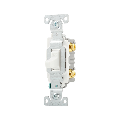 Product image for Eaton CS120W 20A SP Toggle Switch, Side Wire, 120/277V, Commercial Grade - White