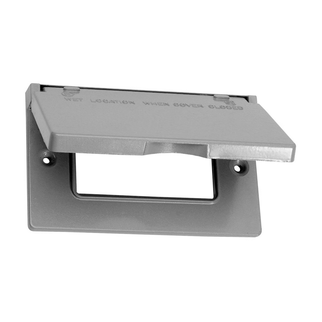 Crouse-Hinds Series TP7236 Gray Die-Cast Aluminum 1-Gang Self-Closing Weatherproof Outlet Box Cover with Gasket Crouse-Hinds Series TP7236 Gray Die-Cast Aluminum 1-Gang Self-Closing Weatherproof Outlet Box Cover with Gasket
