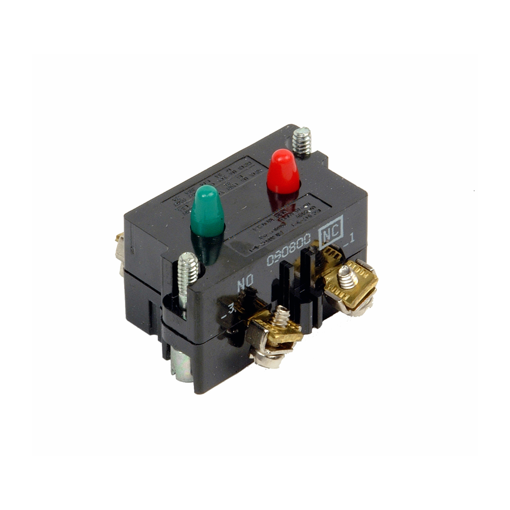 Product image for Eaton Electrical 10250T1 30.5 mm 600 VAC 10 Amp 1NO 1NC Silver Standard Finger Proof Push Button Contact Block