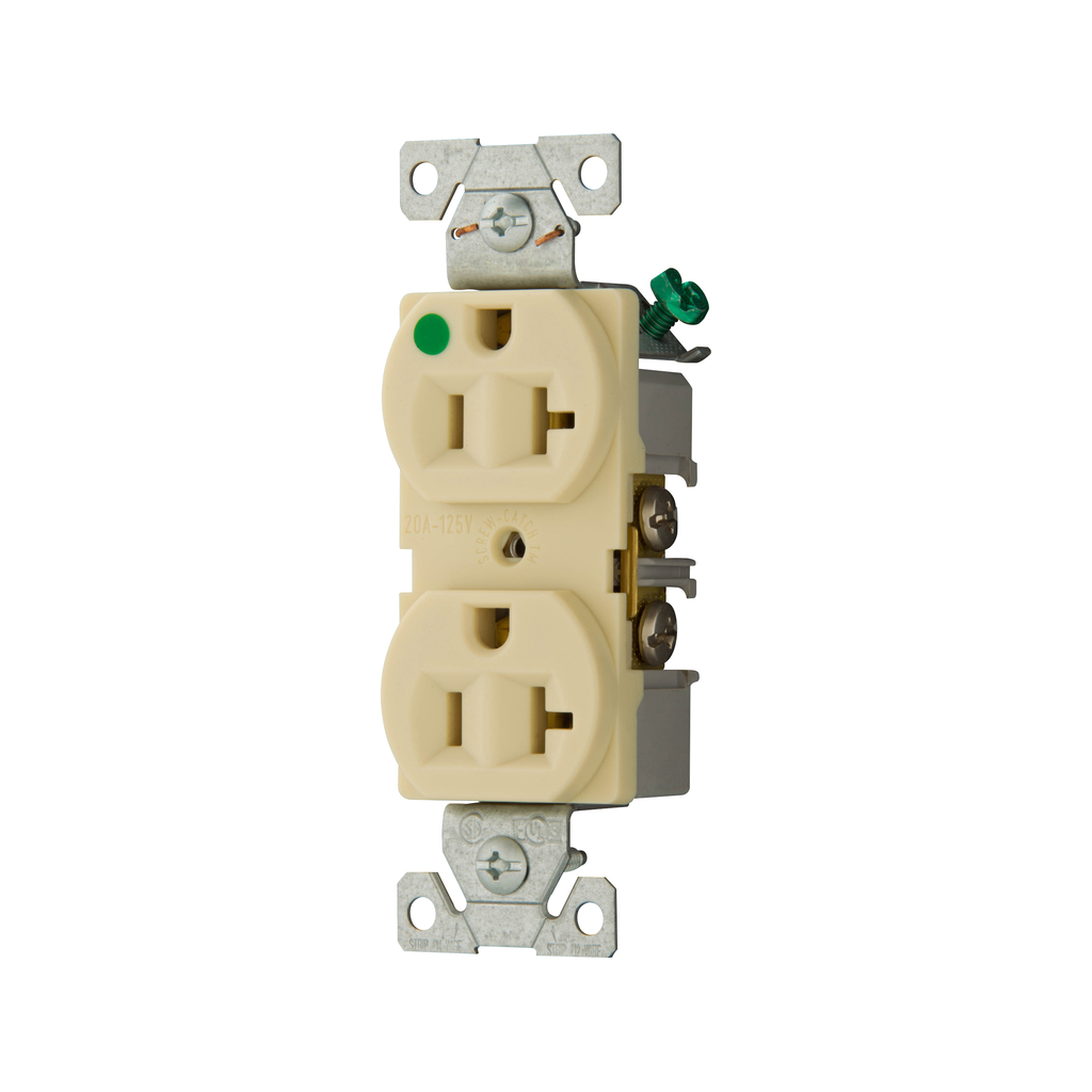 Arrow Hart Wiring 8300V 20 Amp 125 VAC 2-Pole 3-Wire NEMA 5-20R Ivory Straight Blade Duplex Receptacle Arrow Hart Wiring 8300V 20 Amp 125 VAC 2-Pole 3-Wire NEMA 5-20R Ivory Straight Blade Duplex Receptacle