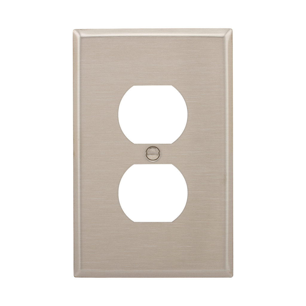 Eaton Wiring Devices 93901-BOX 1-Gang 302/304 Stainless Steel Medium Duplex Receptacle Wallplate Eaton Wiring Devices 93901-BOX 1-Gang 302/304 Stainless Steel Medium Duplex Receptacle Wallplate