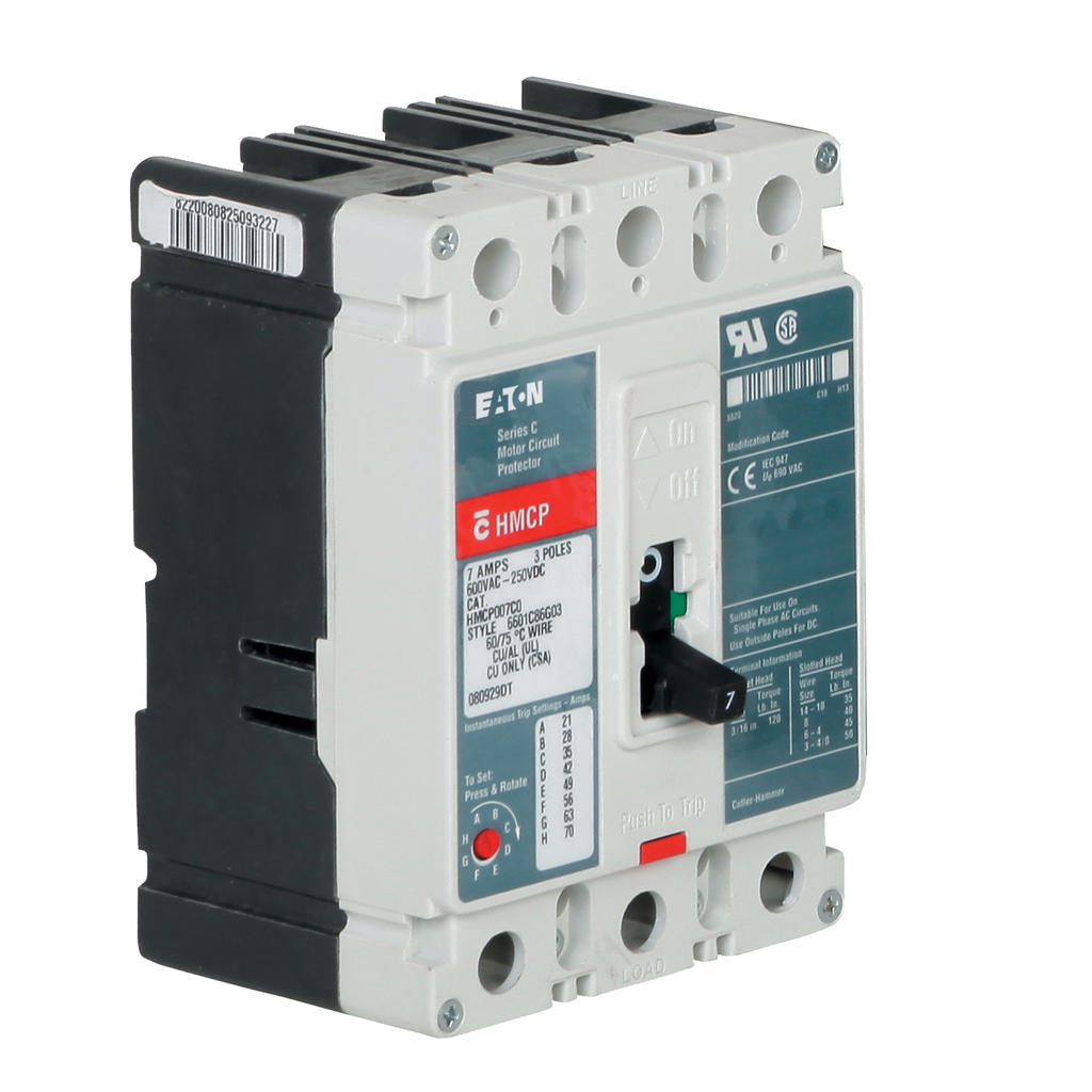 C-H HMCP007C0C CIRCUIT BREAKER 7AMP 600VAC 3POLE C-H HMCP007C0C CIRCUIT BREAKER 7AMP 600VAC 3POLE