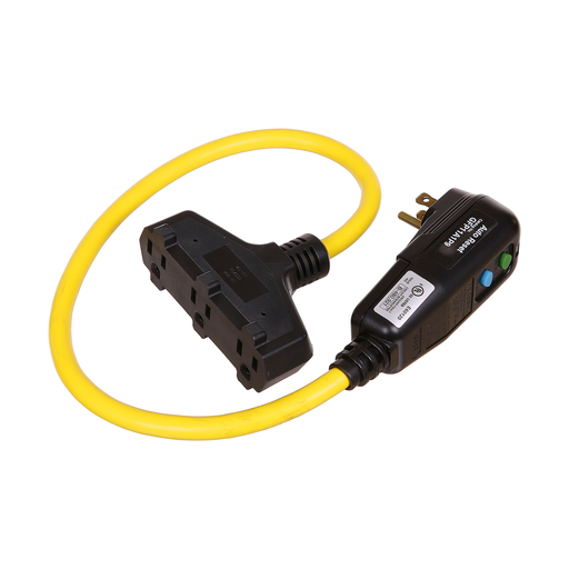 Portable GFCI Tri-tap Plug