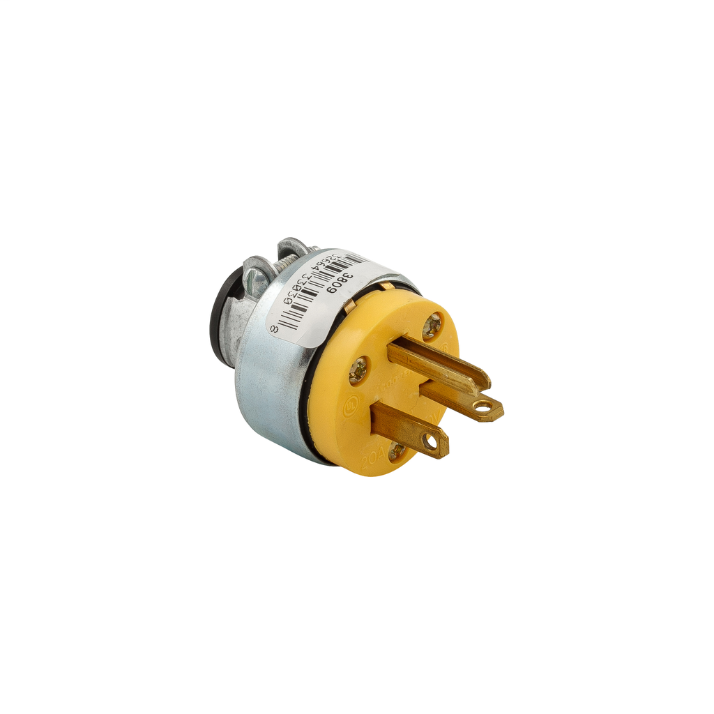 Eaton Wiring Devices 3809 20 Amp 250 Volt 2-Pole 3-Wire NEMA 6-20P Vinyl Armored Plug Eaton Wiring Devices 3809 20 Amp 250 Volt 2-Pole 3-Wire NEMA 6-20P Vinyl Armored Plug