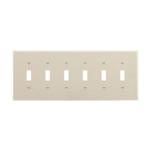 Product image for EWD PJ6V Wallplate 6G Toggle Poly M