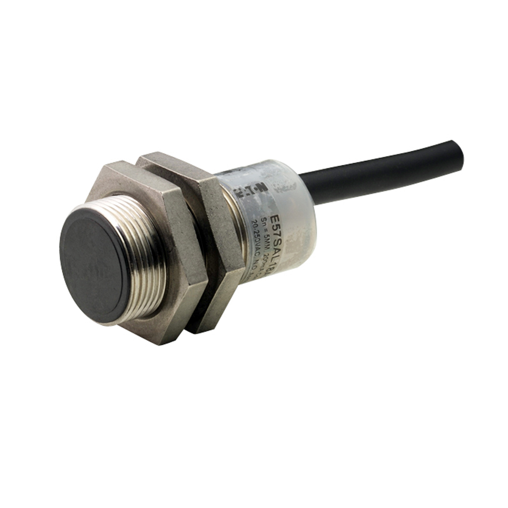 Product image for Eaton Electrical E57SAL18A2 20 to 250 VAC/VDC 250 mA 1NO 303 Stainless Steel 2-Wire Inductive Proximity Sensor