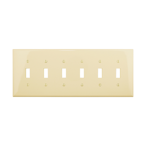 Product image for EWD PJ6A Wallplate 6G Toggle Poly M