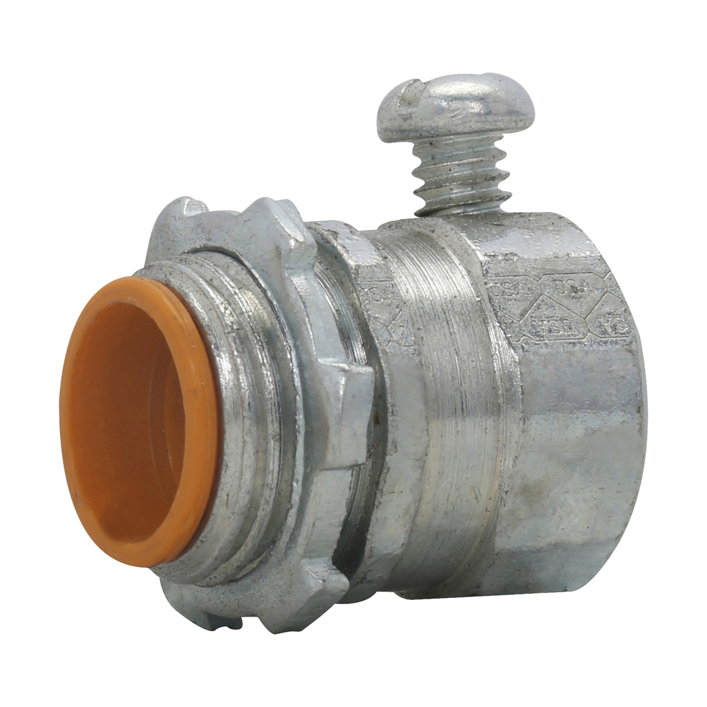 Product image for Crouse-Hinds Series 457US 3 Inch USA Malleable Iron Non-Insulated Set Screw Straight EMT Connector
