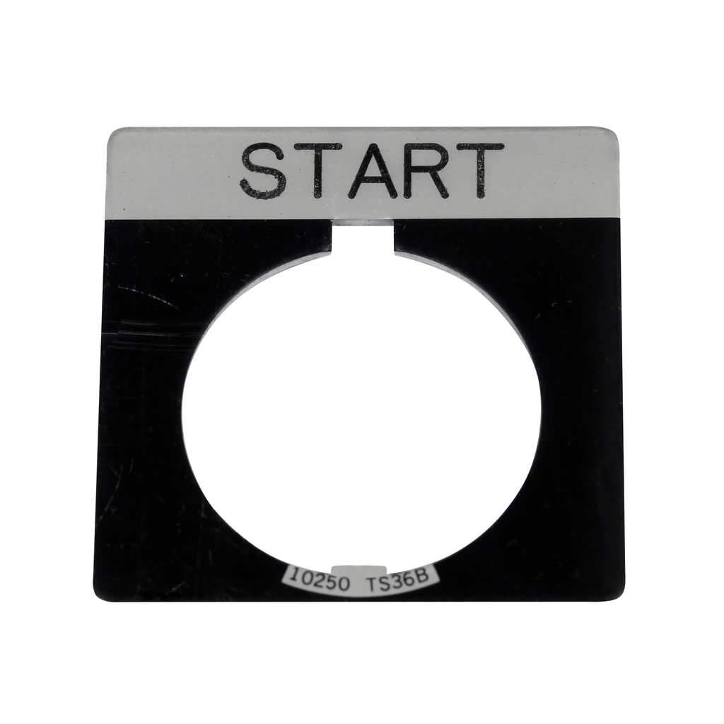 Eaton Electrical 10250TS33 1.75 x 1.75 Inch Black/White Start Square Standard Legend Plate Eaton Electrical 10250TS33 1.75 x 1.75 Inch Black/White Start Square Standard Legend Plate