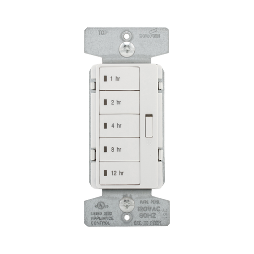 Product image for Eaton PT18H-W 5-Button Hour Timer w/ OFF, Single-Pole, 15A 120V 1800W, White