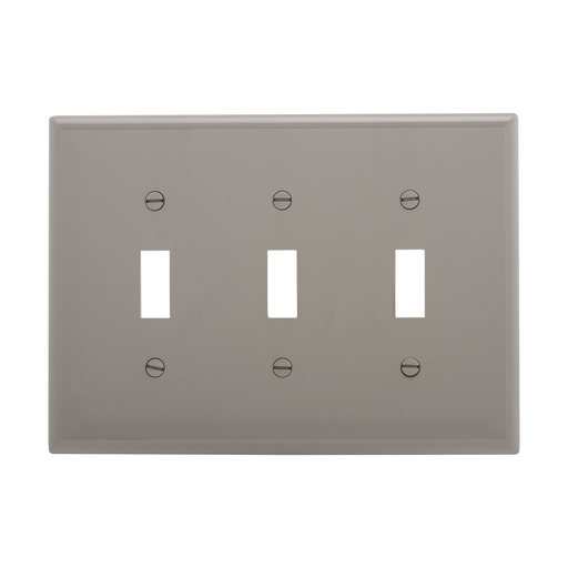 Product image for EWD PJ3GY Wallplate 3G Toggle Poly