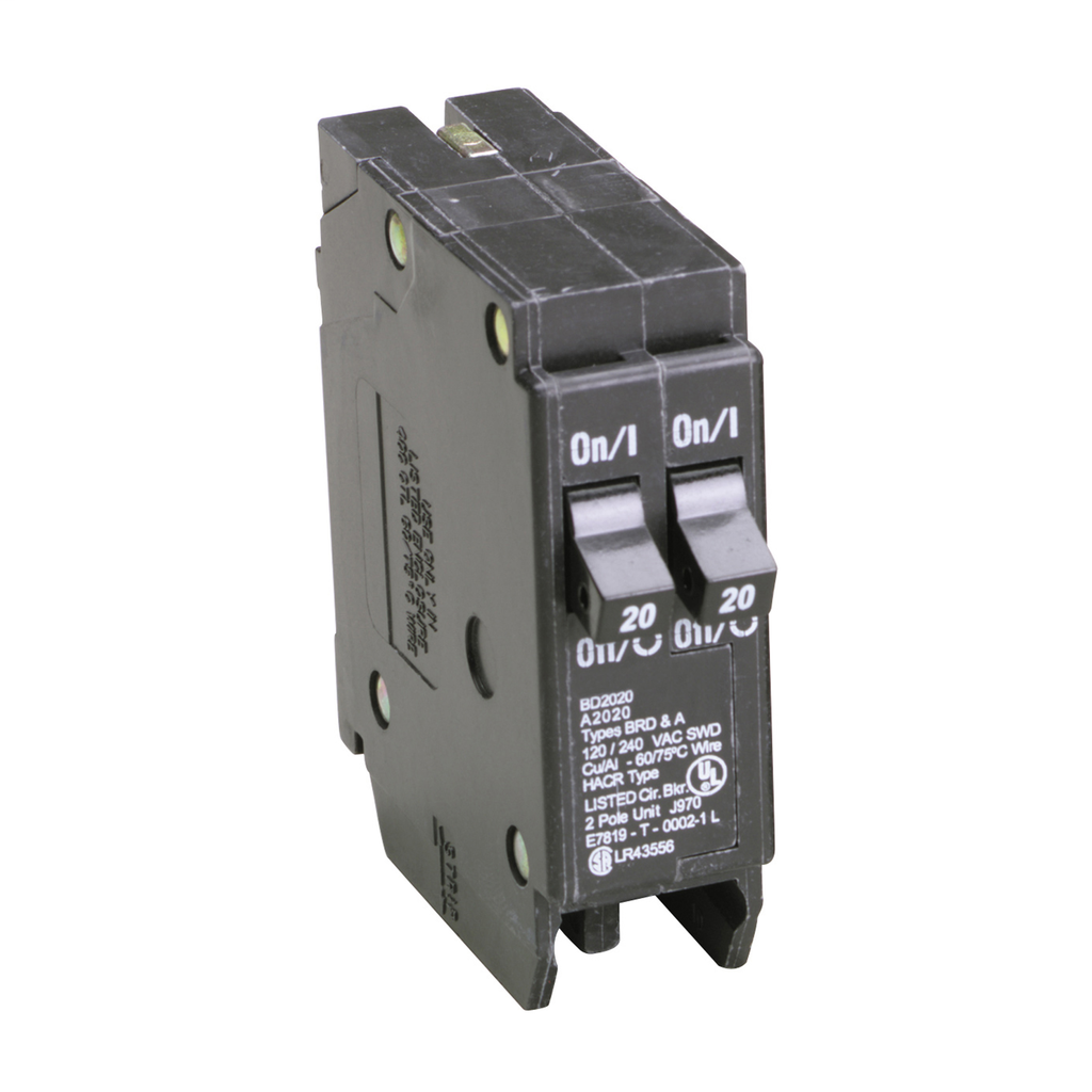 Product image for Eaton Electrical BD2020 1 Inch CTL Class Plug-On Circuit Breaker