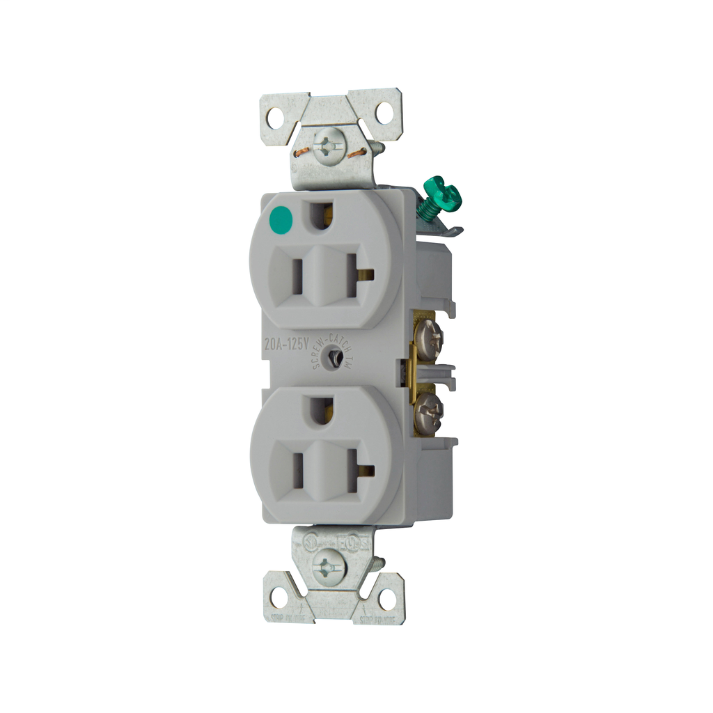 Arrow Hart Wiring 8300GY 20 Amp 125 VAC 2-Pole 3-Wire NEMA 5-20R Gray Straight Blade Duplex Receptacle Arrow Hart Wiring 8300GY 20 Amp 125 VAC 2-Pole 3-Wire NEMA 5-20R Gray Straight Blade Duplex Receptacle