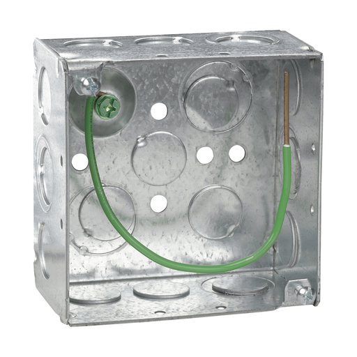 Product image for Crouse-Hinds Series TP403PF 4 x 4 x 2-1/8 Inch Steel Welded Square Outlet Box