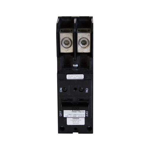 Product image for Eaton Electrical BJ2200 1 Inch Type BJ Plug-On Main Circuit Breaker