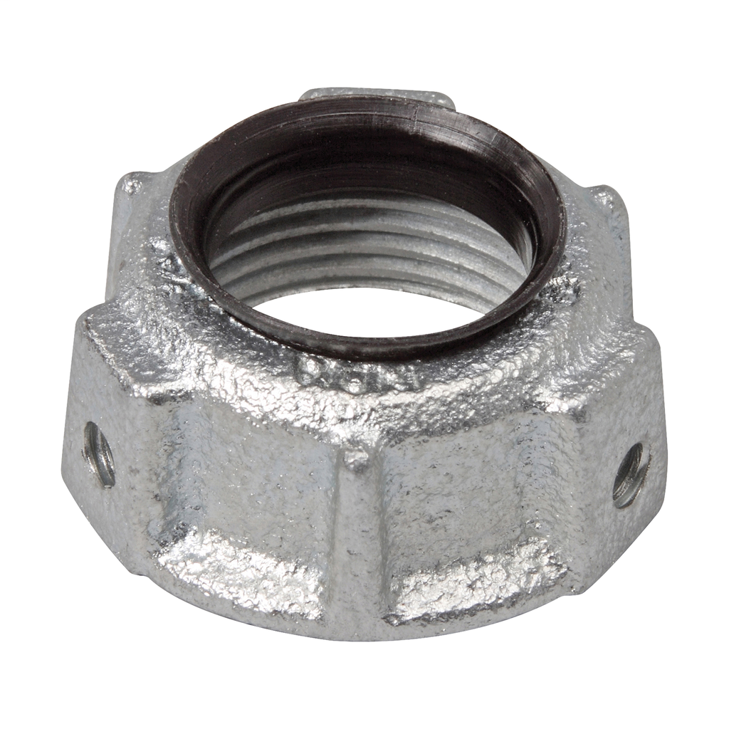 Product image for Crouse-Hinds H1038 3" Threaded Insulated Throat Bushing, Rigid/IMC, 150°C Rated, Malleable Iron