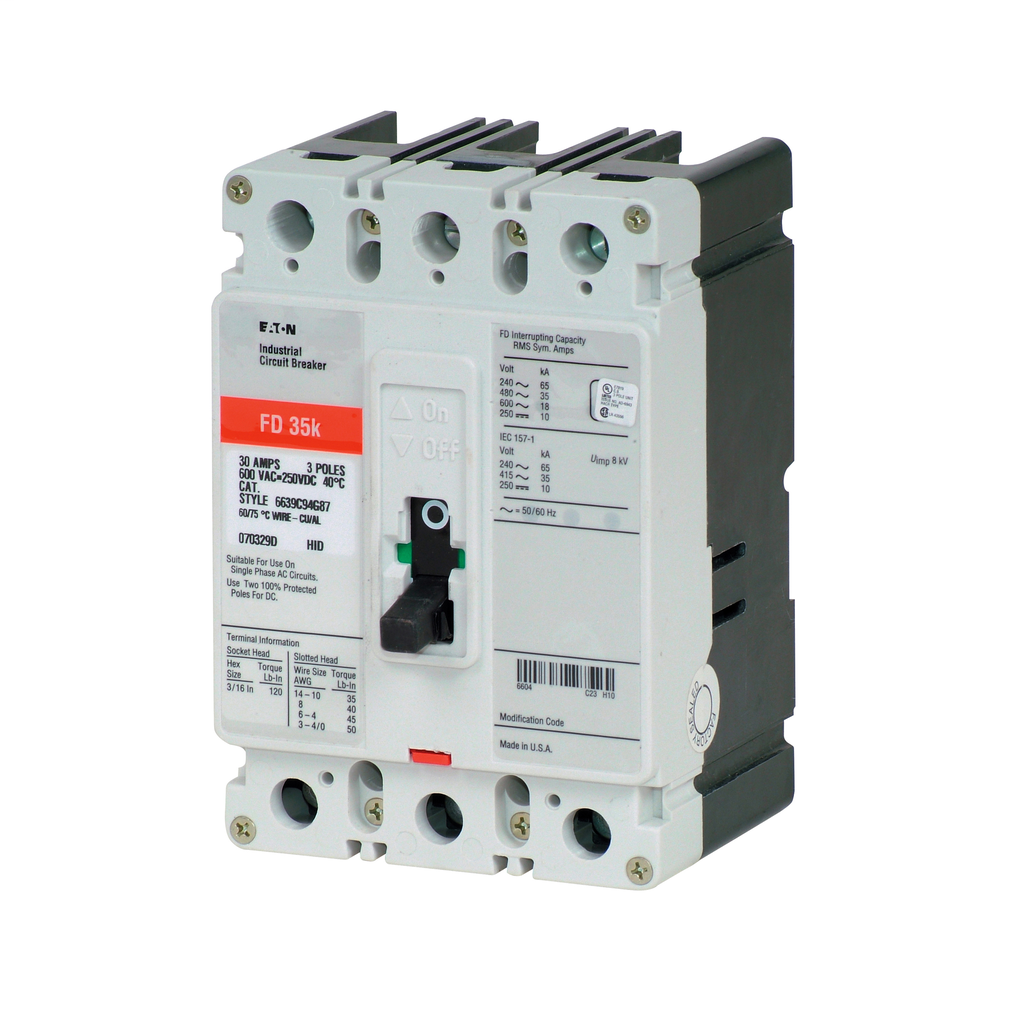 Product image for Eaton Electrical FD3070 Series C F Frame Molded Case Circuit Breaker