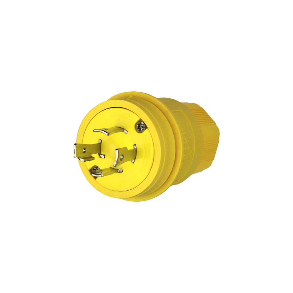 Arrow Hart Wiring L1530PW 30 Amp 250 VAC 3-Phase 3-Pole 4-Wire NEMA L15-30 Yellow Watertight Locking Plug Arrow Hart Wiring L1530PW 30 Amp 250 VAC 3-Phase 3-Pole 4-Wire NEMA L15-30 Yellow Watertight Locking Plug