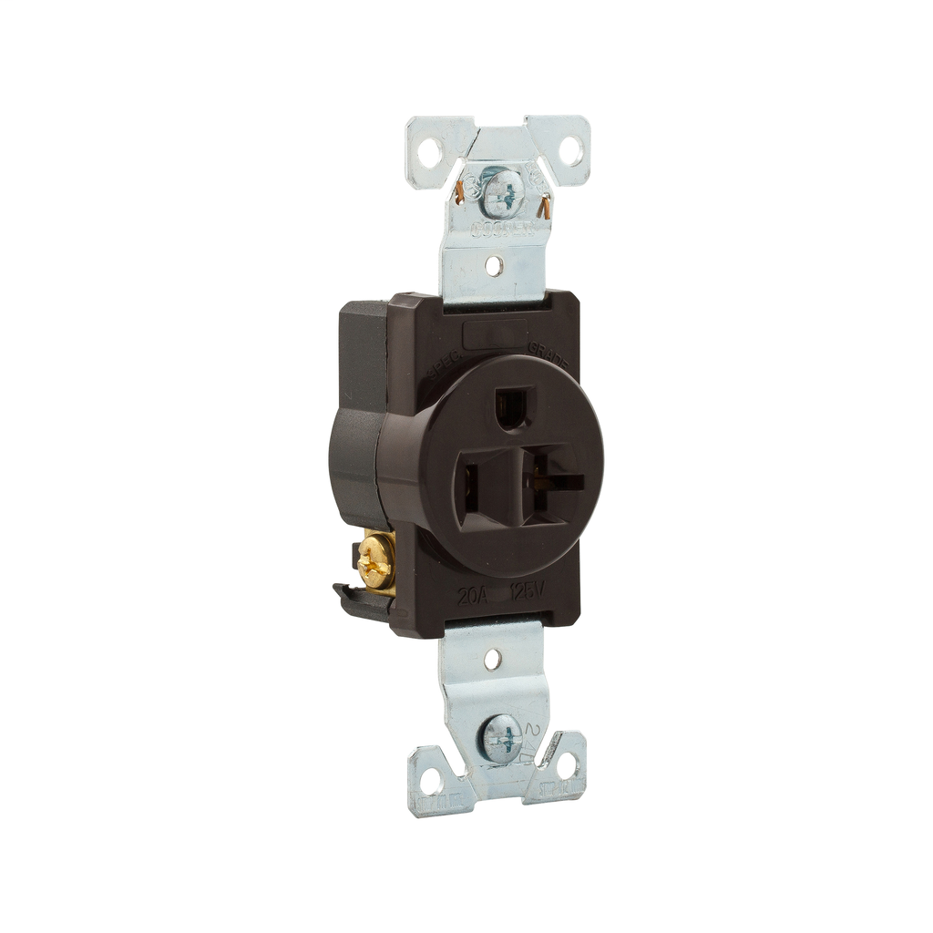 Arrow Hart Wiring 5361B 20 Amp 125 VAC 2-Pole 3-Wire NEMA 5-20R Brown Straight Blade Single Receptacle Arrow Hart Wiring 5361B 20 Amp 125 VAC 2-Pole 3-Wire NEMA 5-20R Brown Straight Blade Single Receptacle