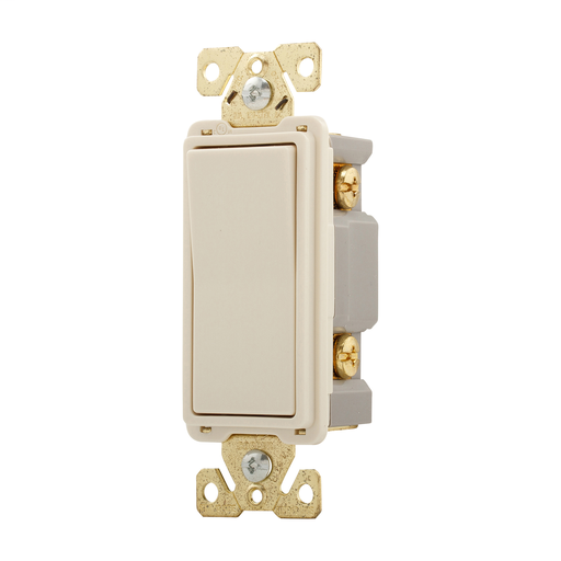Product image for Eaton Wiring Devices 7601LA-BOX 15 Amp 120/277 VAC 1-Pole Light Almond Decorator Switch