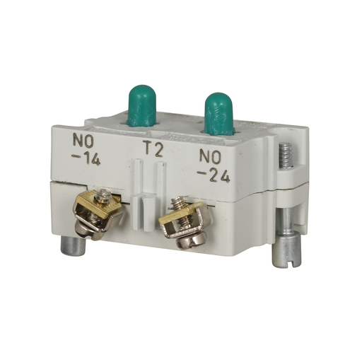 Product image for Eaton Electrical 10250T2 30.5 mm 600 VAC 10 Amp 2NO Pressure Terminal Silver Standard Finger Proof Push Button Contact Block