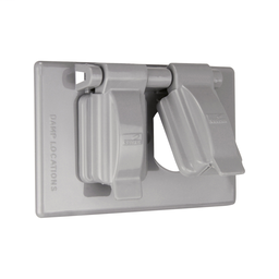 Eaton Wiring Devices S1962 1-Gang Gray Stay Open Lid Duplex Receptacle/Combination Device Cover