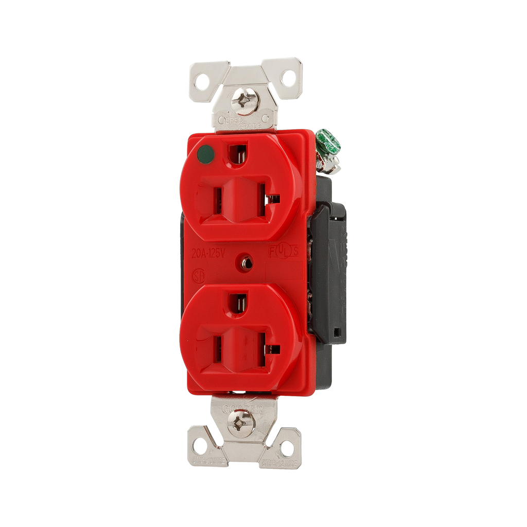 Arrow Hart Wiring AH8300RD 20 Amp 125 VAC 2-Pole 3-Wire NEMA 5-20R Red Straight Blade Duplex Receptacle Arrow Hart Wiring AH8300RD 20 Amp 125 VAC 2-Pole 3-Wire NEMA 5-20R Red Straight Blade Duplex Receptacle