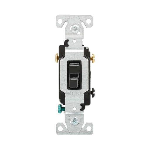 Product image for Eaton Wiring Devices CS315BK 15 Amp 120/277 VAC 3-Way Black Compact Toggle Switch