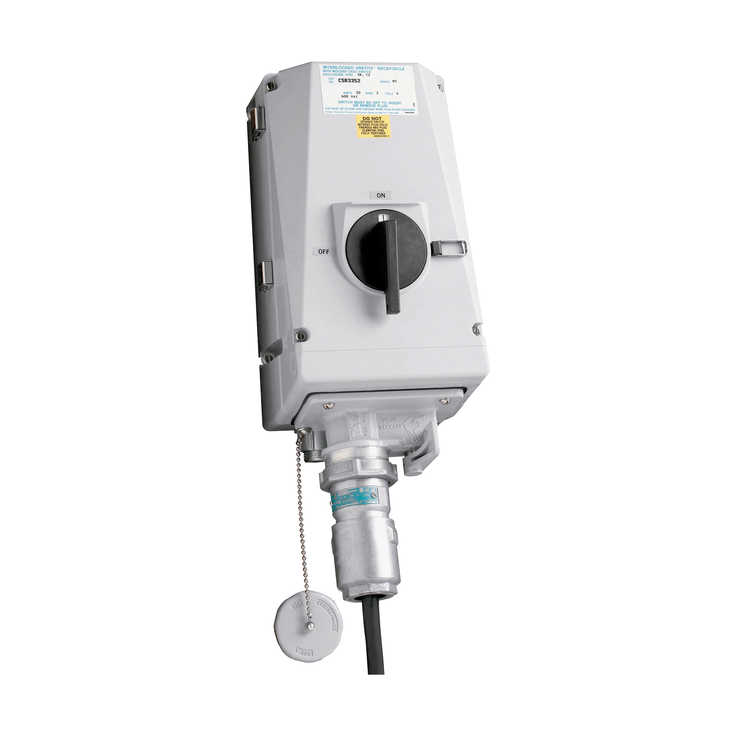 Eaton's Crouse-Hinds series Arktite CSR Non-metallic Interlocked Receptacle