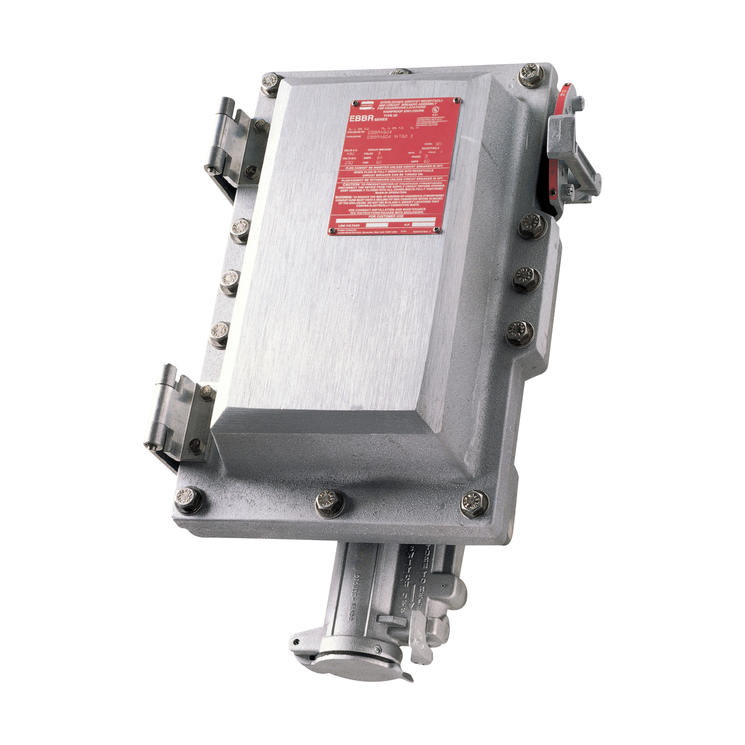 Eaton's Crouse-Hinds series Arktite EBBR Interlocked Receptacle with Enclosed Circuit Breaker