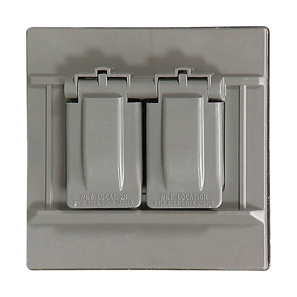 Eagle Electric S1954 1Gang Gray Self Closing Lid Weatherproof Duplex