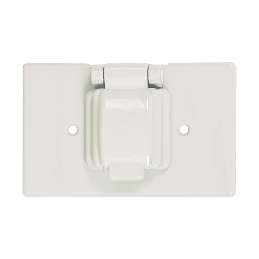 Product image for Eaton Wiring Devices S1961W 1-Gang White Stay Open Lid Single Receptacle/Combination Device Cover