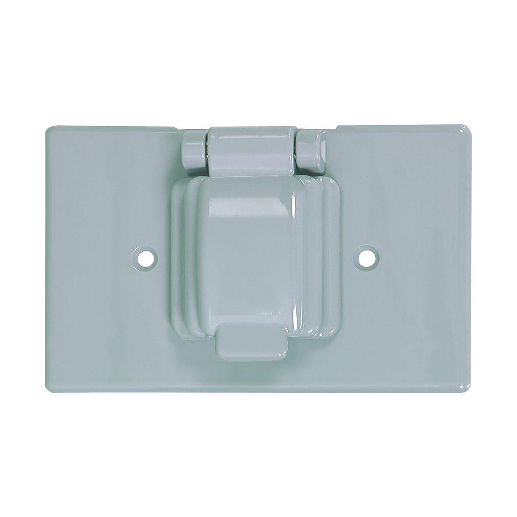Product image for Eaton Wiring Devices S1961 1-Gang Gray Stay Open Lid Single Receptacle/Combination Device Cover