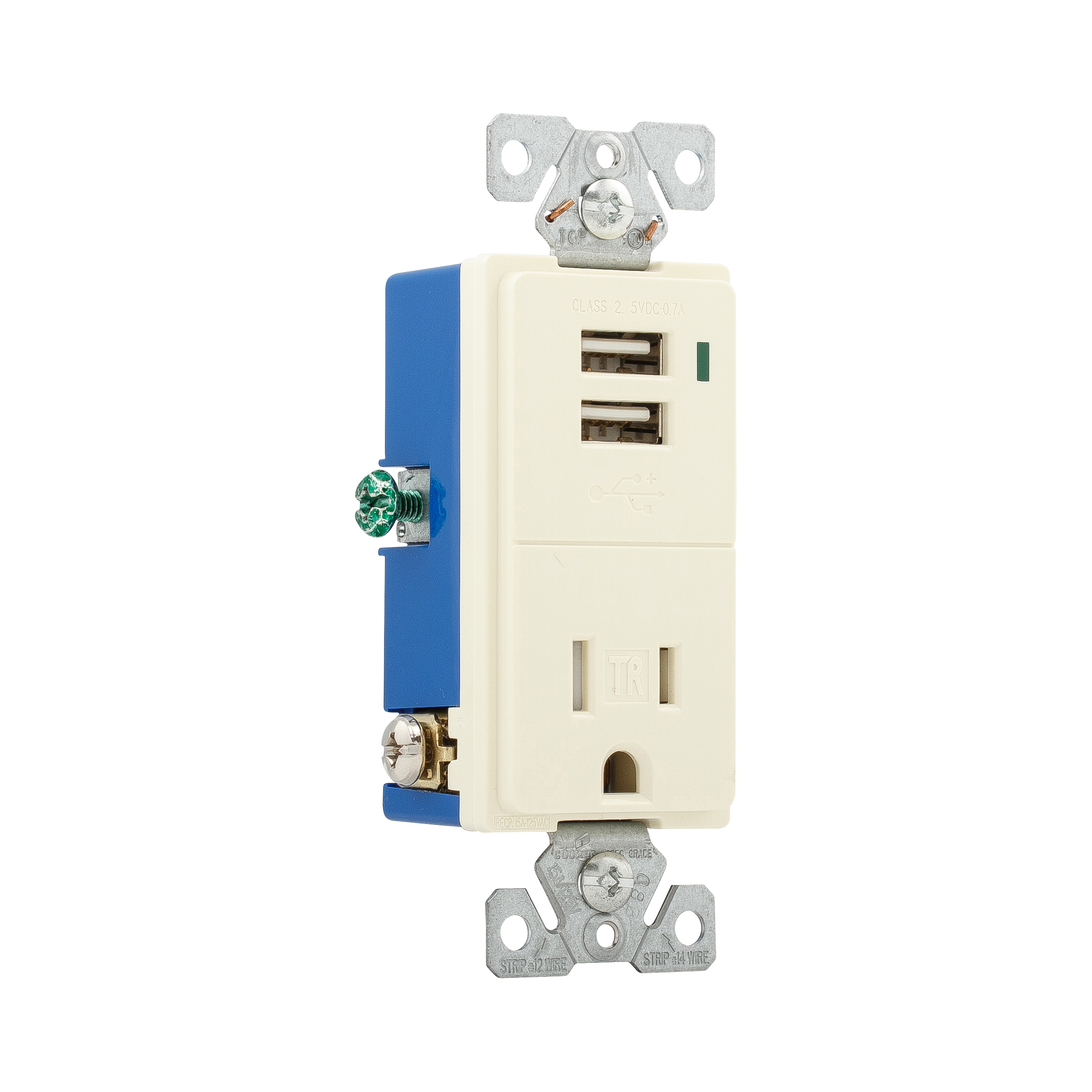 Combination USB Charger with Receptacle