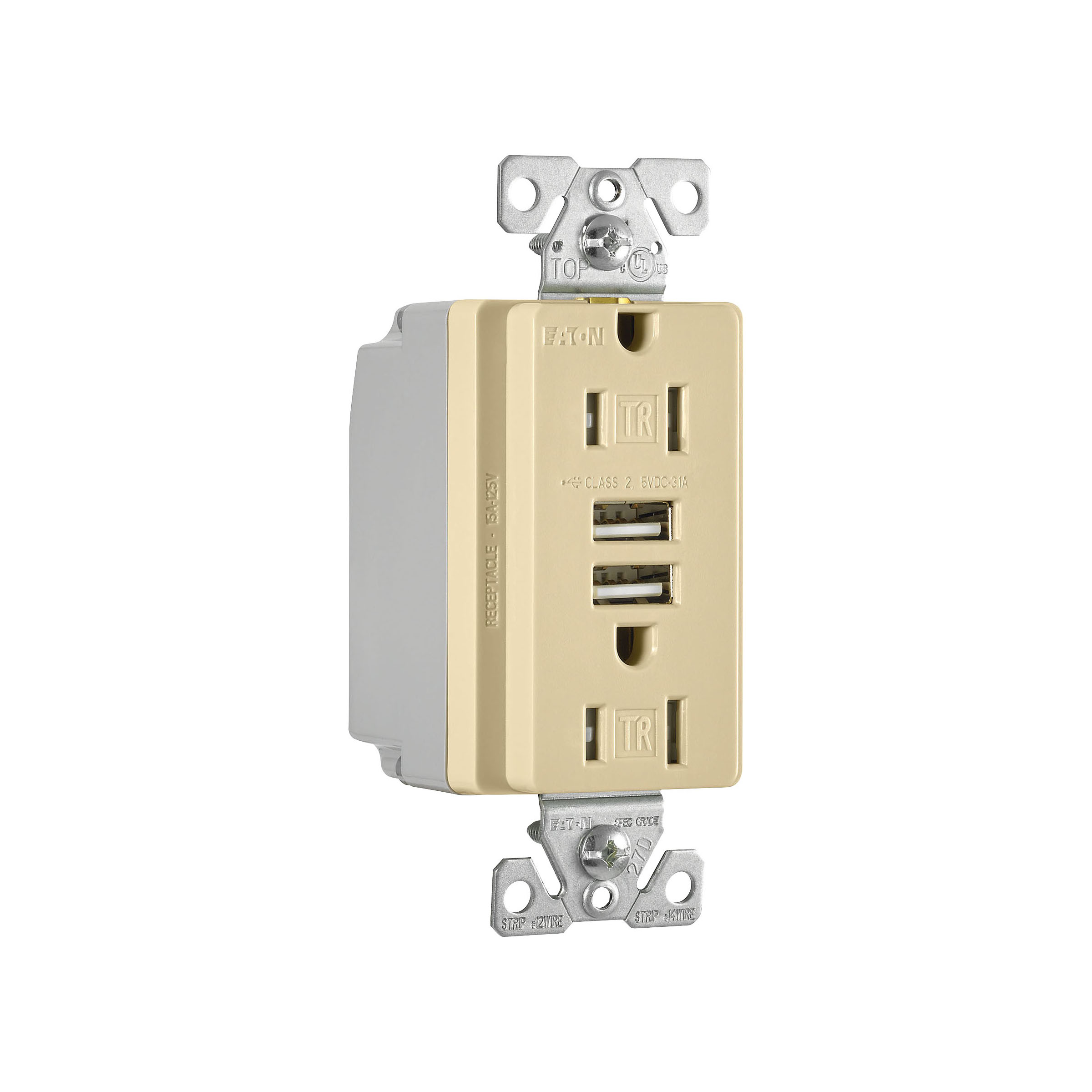Combination USB Charger with Duplex Receptacle